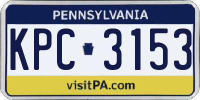 PA license plate KPC3153