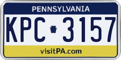 PA license plate KPC3157
