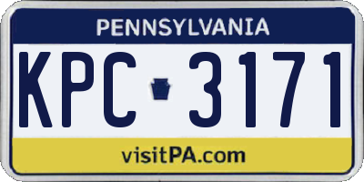 PA license plate KPC3171