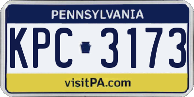 PA license plate KPC3173