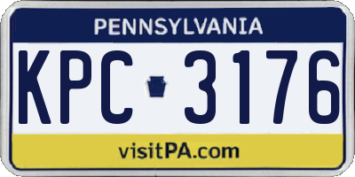 PA license plate KPC3176