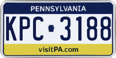 PA license plate KPC3188