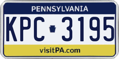 PA license plate KPC3195