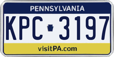 PA license plate KPC3197