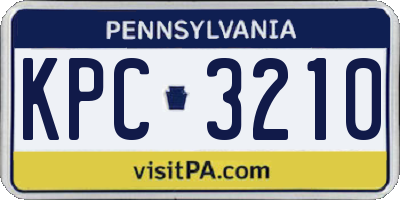 PA license plate KPC3210