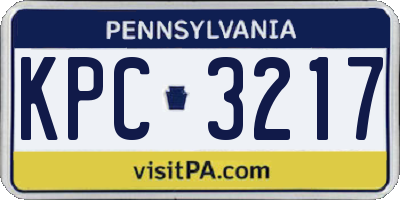 PA license plate KPC3217