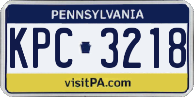 PA license plate KPC3218