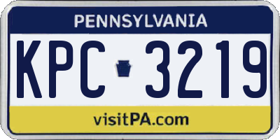 PA license plate KPC3219