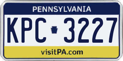 PA license plate KPC3227