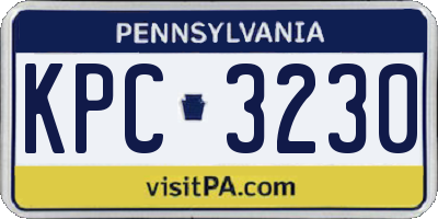 PA license plate KPC3230
