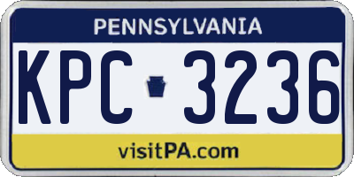 PA license plate KPC3236