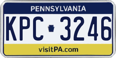 PA license plate KPC3246