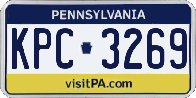 PA license plate KPC3269