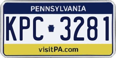 PA license plate KPC3281