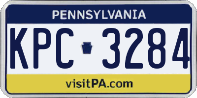 PA license plate KPC3284