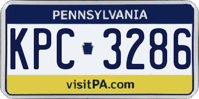 PA license plate KPC3286