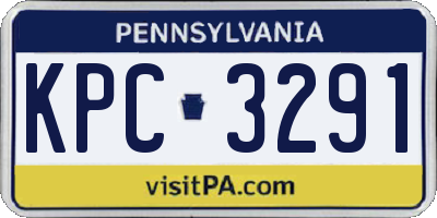 PA license plate KPC3291