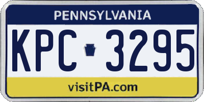 PA license plate KPC3295