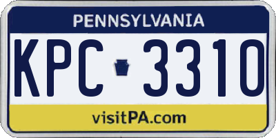 PA license plate KPC3310