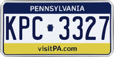 PA license plate KPC3327