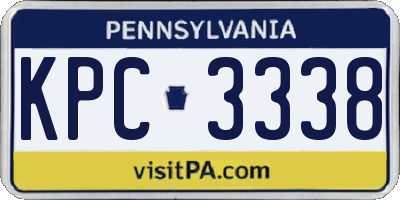 PA license plate KPC3338