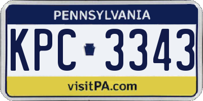 PA license plate KPC3343