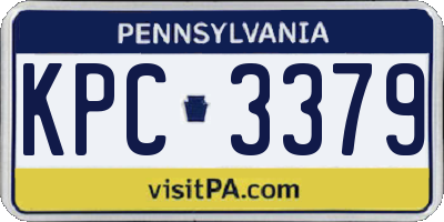 PA license plate KPC3379