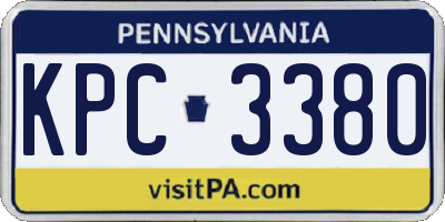 PA license plate KPC3380