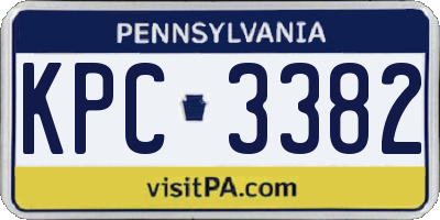 PA license plate KPC3382