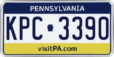 PA license plate KPC3390