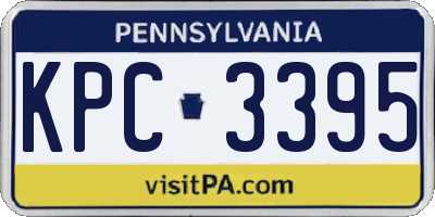 PA license plate KPC3395