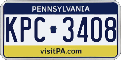 PA license plate KPC3408