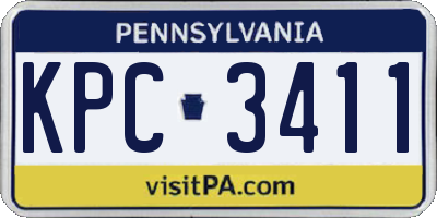 PA license plate KPC3411