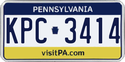 PA license plate KPC3414