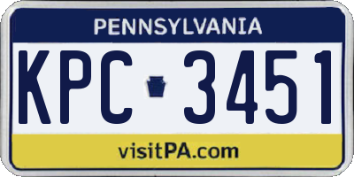 PA license plate KPC3451