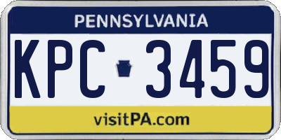 PA license plate KPC3459