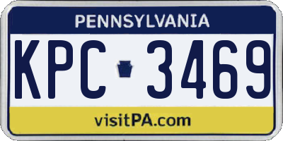 PA license plate KPC3469