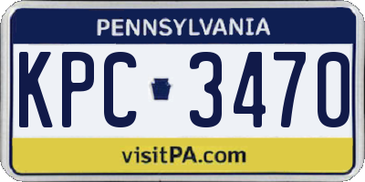 PA license plate KPC3470