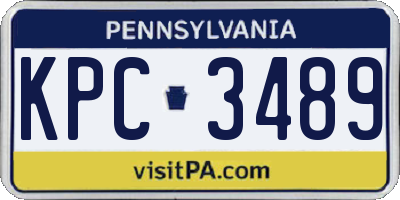 PA license plate KPC3489