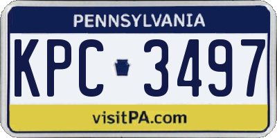 PA license plate KPC3497