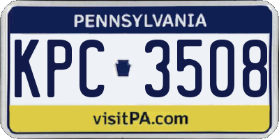 PA license plate KPC3508
