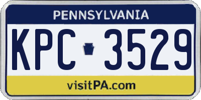 PA license plate KPC3529