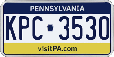PA license plate KPC3530