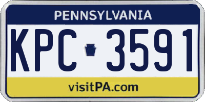 PA license plate KPC3591