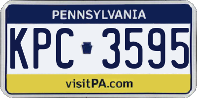 PA license plate KPC3595