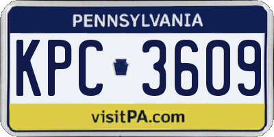 PA license plate KPC3609
