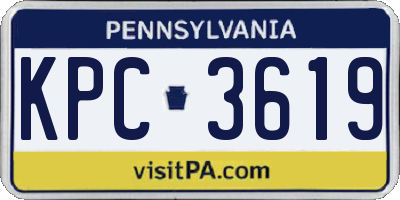 PA license plate KPC3619