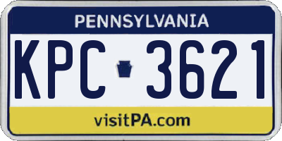 PA license plate KPC3621