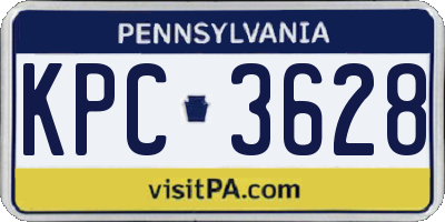 PA license plate KPC3628