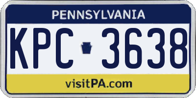 PA license plate KPC3638